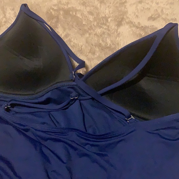 Navy Blue Ruched Tankini - Picture 10 of 10
